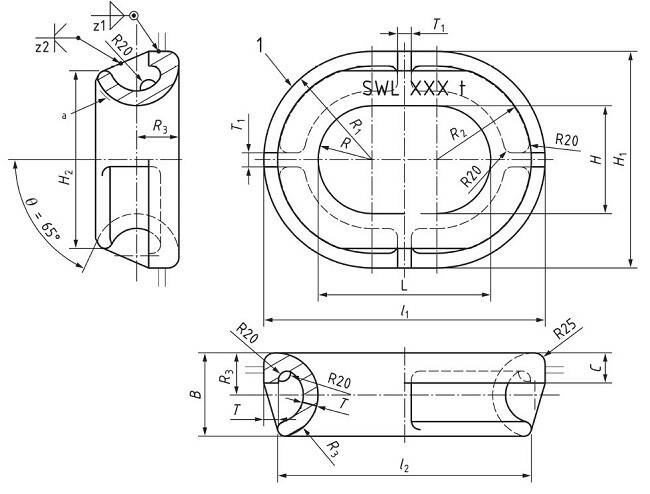 PILOTFITS ENGINEERING FOR MARINE MOORING EQUIPMENT ISO13713-TYPE-B-drawing ISO13713-TYPE-B-drawing ISO13713 Mooring Chocks Type B Bulwark Mounted