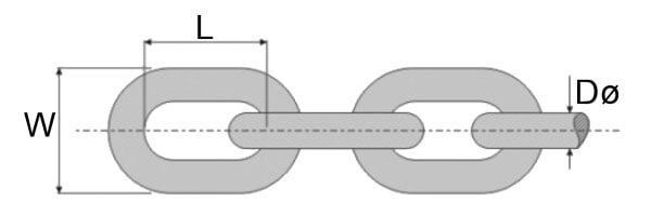 British-Standard-Welded-Link-Chain-drawing British Open Link Chain 